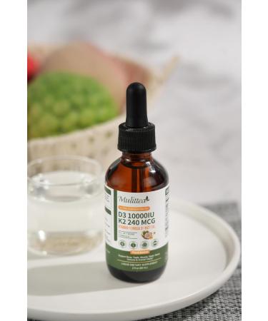 2 Pack Plant Vitamin D3 K2 Liquid 10000 IU w/ Vegan Omega-3 & Coconut MCT Oil - Maximum Strength Vitamin D Supplement No Fillers Non-GMO K2 as MK7 for Bones Muscles & High Absorption-2 Fl Oz 2 Fl Oz (Pack of 2) - Buy Online on GoSupps.com