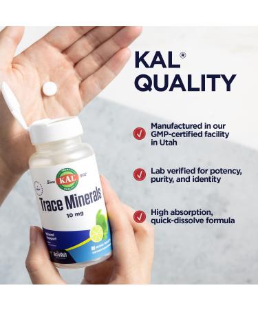 KAL Trace Minerals 10mg ActivMelt Tablets - Natural Lime Flavor - 90 Servings - Buy Online on GoSupps.com