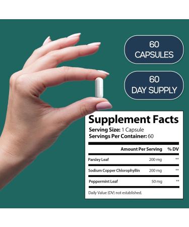 HARMONIFY Chlorophyll Capsules 450mg, Natural Chlorophyll Pills for Women & Men Highly Bioavailable Chlorophyll Supplement 120 Capsules - Buy Online on GoSupps.com