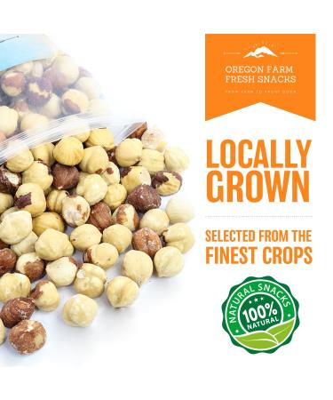 Oregon Farm Fresh Natural Hazelnuts - Lightly Salted & Dry Roasted (16oz) | Keto Snacks with Sweet Buttery Flavor - Healthy Oregon Hazelnuts for Snacking - Buy Online on GoSupps.com