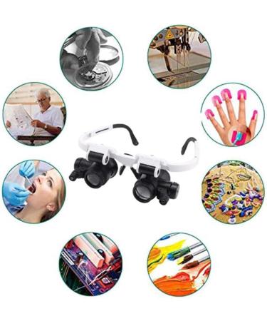 Lighted Headset Magnifying Glasses 8X 23x with 2led Lights Head-Free Magnifier Loupe for Electronics Eyelash Crafts Circuit Watch Repair A/A - Buy Online on GoSupps.com