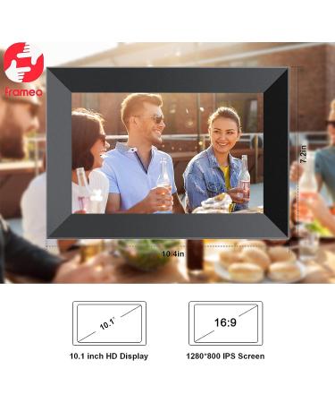 Frameo 10.1 Inch WiFi Digital Picture Frame | 1280x800P IPS Touch Screen | 16GB Storage | Video Clips & Slide Show | Instant Photo Sharing via Free APP - Buy Online on GoSupps.com
