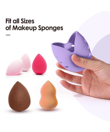 DYRENAC Silicone Makeup Sponge Holder - Reusable & Washable Travel Case | Shatterproof Beauty Blender Organizer - Purple - Buy Online on GoSupps.com