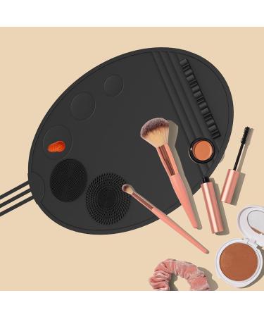Brush Cleaning Mat Scrubber Mat Multipurpose Portable Washing Tool Silicone Brush Cleaning Mat for Daily Use Eye Brush black - Buy Online on GoSupps.com