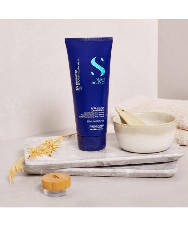 Alfaparf Milano Semi di Lino Brunette Anti-Orange Conditioner - Blue Light Shield Technology - Detangles and Neutralizes Orange Tones - 6.7 oz - Buy Online on GoSupps.com