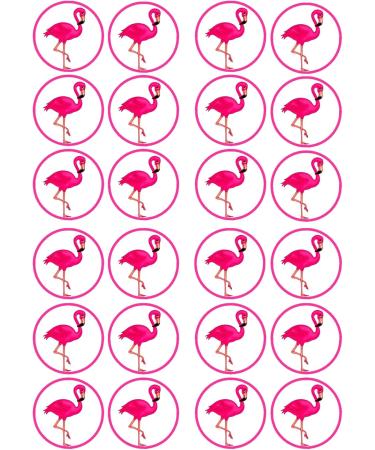 24 Flamingo's Edible PREMIUM THICKNESS SWEETENED VANILLA Wafer Rice Paper Cupcake Toppers/Decorations PRECUT - Buy Online on GoSupps.com
