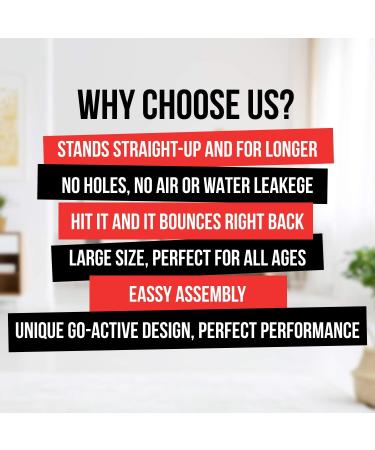 Inflatable Kids Punching Bag Red | Karate Gifts for Boys 3-8 Years | Kid Boxing Bag for Kickboxing & Taekwondo - Buy Online on GoSupps.com