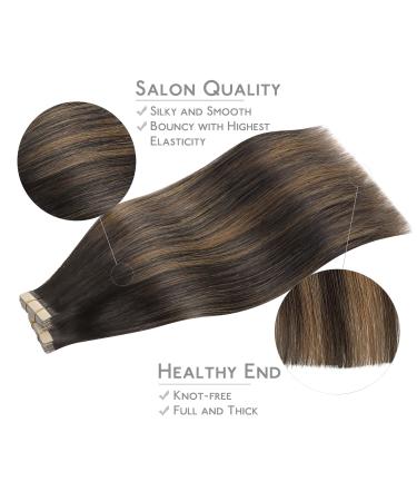 Buy If-of-Hearted Tape Extensions - 40pcs 80g 30cm Balayage Dark Brown to Chestnut Brown - Real Hair Invisible Tape In Extensions - Buy Online on GoSupps.com
