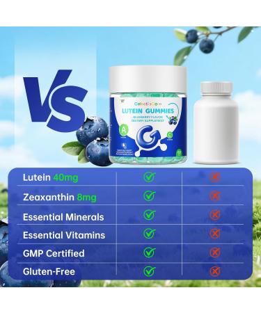 CelestiaCare Lutein and zeaxanthin Eye Vitamins Gummies Bilberry Astaxanthin Eye Vitamins for Kids and Adult Vision&Blue Light Support Overall Eye&Macular Health-60 Count - Buy Online on GoSupps.com
