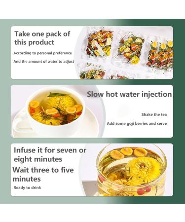 Dandelion Wolfberry Tea Kidneys & Liver Tea Dandelion Tea Bags Seven Herbal Tea Yuanqi Four Treasures Tea 120g per Pack (2Pcs) - Buy Online on GoSupps.com