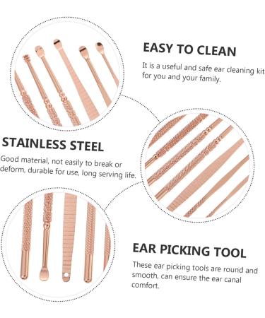 FRCOLOR Earwax Remover Kit - Stainless Steel Ear Pick & Cleaning Tools for Effective Ear Wax Removal - Portable & Ergonomic Design (Pink 11.5x0.5x0.5CM) - International Shipping Available - Buy Online on GoSupps.com