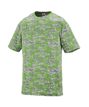 Augusta Sportswear Youth Digi Camo Wicking T-Shirt S Lime Digi