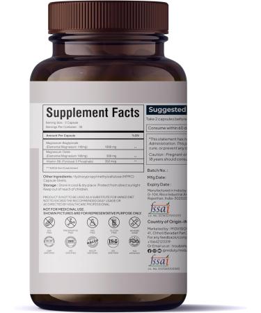 Miduty by Palak Notes Magnesium Relax- Oxide - Magnesium Bisglycinate - Vitamin B6 - Gluten Free - Non-GMO - 60 Capsules - Buy Online on GoSupps.com