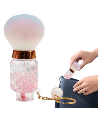 Nail Brush | Soft Blush Loose Powder Brush | Face Powder Brush Large Makeup Tool Powder Brush for Shadow and Highlight Pink