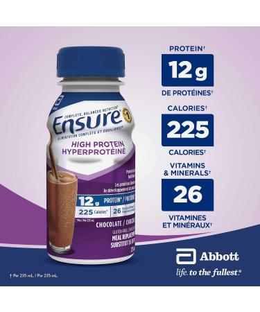 Ensure High Protein 16g Ready-to-Drink Nutritional Supplement Chocolate 6 x 235 ml & High Protein Meal Replacement Complete Balanced Nutrition Chocolate 6 x 235 mL - Buy Online on GoSupps.com