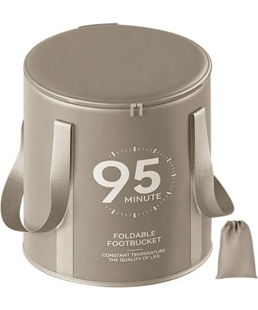Collapsible Foot Bath with Zippered Lid Portable Foot Soaking Bucket Heat Retaining Non-slip Foot Bath Tub for Home Outdoor Grey Collapsible Foot Bath - Buy Online on GoSupps.com