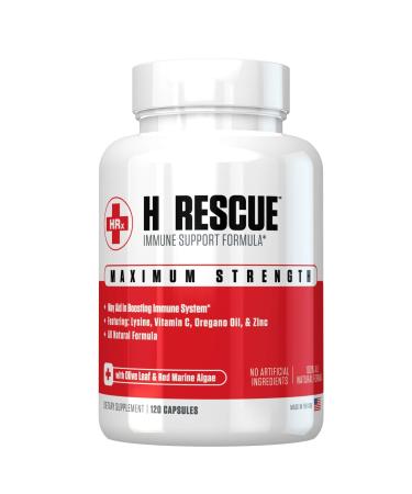 H Rescue Immune Support Formula, Lysine, Zinc, Vitamin C, Oregano Oil, 120 Caps