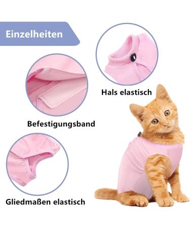 Voarge Recovery Suit for Cats - Post-Op Anti-Licking & Warmth Size M Pink - Ideal for Healing After Surgery - Buy Online on GoSupps.com