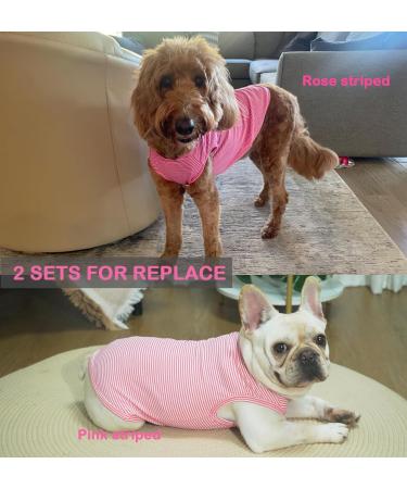 Shop Sychien Soft Combed Cotton Dog Shirt - Pink Rose Striped T-Shirt for Small Dogs & Puppies | XS Size Available - Buy Online on GoSupps.com