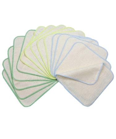 AVO+CADO single -layer flannel flaps made of organic cotton - 15 pieces - reusable baby washcloth as a replacement for wet wipes - small washable mini cotton towels (color: green) - Buy Online on GoSupps.com