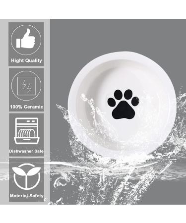 Elevated Ceramic Cat Bowls Set | 12oz Dishwasher Safe | 2 Paw Pattern Bowls with Stand - Buy Online on GoSupps.com