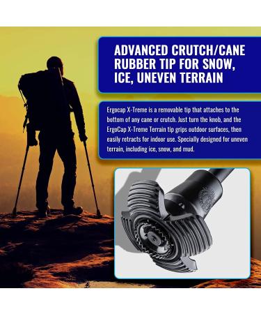 Ergocap X-Treme Terrain Replacement Grip with Metal Spikes - Universal Single Unit for Walking Sticks, Trekking Poles, Crutches - Winter Snow Safety - Buy Online on GoSupps.com