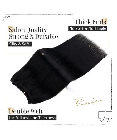 Buy Vivien Extensions: Real Remy Hair Tresses - 55 cm Black Hair Extensions | 100g #1 - Premium Quality Tress Extensions - Buy Online on GoSupps.com