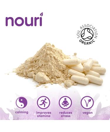 Nouri Organic Ashwagandha Capsules 500mg - 120 Vegan Capsules, Vegetarian Friendly - Buy Online on GoSupps.com