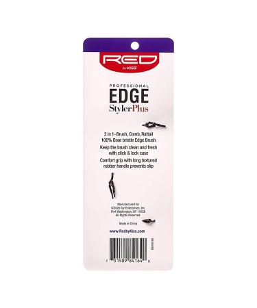 Red by Kiss Professional 3-in-1 Edge Brush & Rattail Comb with Case - BSH43 - Buy Online on GoSupps.com