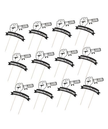 12pcs 2022 Graduation Season Cake Grad Cupcake Topper Congrats Cake Decoration Grad 2022 Cake Decorations 2022 Graduation Cake Picks Cupcake Cups Cupcakes Paper Graduate Buffet Black 15X12.5CM