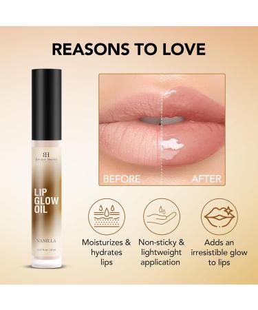 Botanic Hearth Lip Glow Oil - Vanilla Flavor | Moisturizing Lip Gloss for Dry Lips | Lightweight & Non-Greasy | 0.3 fl oz - Buy Online on GoSupps.com