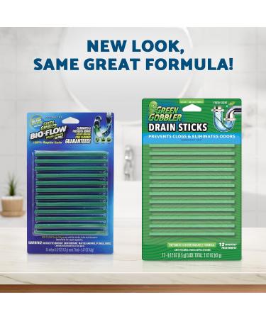 Green Gobbler Fresh Scent Drain Cleaner & Deodorizer Sticks- Prevents Sink & Shower Drain Clogs Prevents Odors Septic-Safe - 8 Count (2 PACK) - Buy Online on GoSupps.com