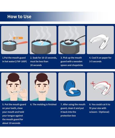 GlorySmile Pack of 8 Upgraded Night Guards for Teeth Grinding - 2 Sizes with Travel Cases - Stops Bruxism and Teeth Clenching - Moldable Mouth Guard for Clenching Teeth at Night - Buy Online on GoSupps.com