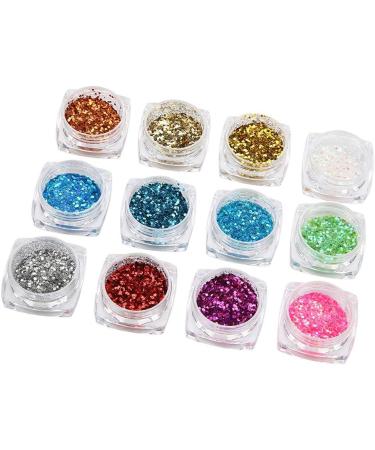 Nail Art Palette Kit - 12 Boxes Geometric Glitter Stickers for DIY Manicure Decoration - Buy Online on GoSupps.com