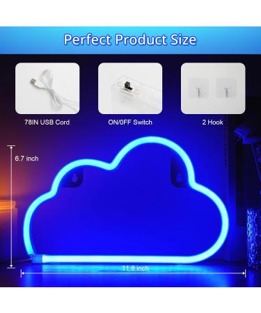Xiyunte LED Neon Cloud Sign | Battery/USB Operated Wall Decoration | Blue Neon Light for Home & Office - Buy Online on GoSupps.com