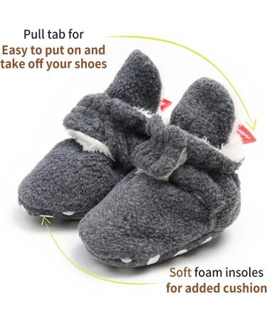 EDOTON Unisex Newborn Winter Boots 12-18 Months - Navy Gray Stripe Bootie Sock - Buy Online on GoSupps.com