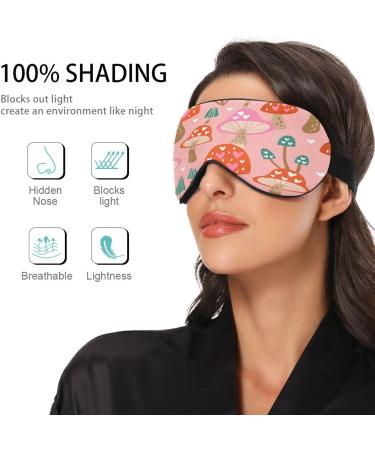 Sleep Mask - Light Blocking Cute Mushroom Eye Cover | Adjustable Soft Blindfold for Men & Women | Perfect for Travel Naps & Work - Buy Online on GoSupps.com