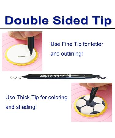Dual Tips Food Coloring Pens Food Grade Markers and Gourment Writers Edible Ink for Decorating Set of 3 Black by Edibleink - Buy Online on GoSupps.com