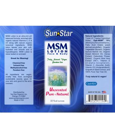 MSM Natural Pure & Natural Lotion-32 ozs.