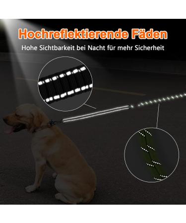 Aystkniet 30m Bungee Tow Leash for Dogs - Shock-Absorbing Padded Handle Reflective Lockable Hook for Medium & Large Dogs | Green - Buy Online on GoSupps.com