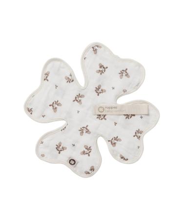 Noppies unisex pacifier botanical clover - organic GOTS cotton - pacifier loop - botanical imprint - Color: Jet stream - size: 1 -size unit size jet stream