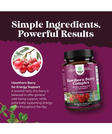 Bundle of High Strength Hawthorn Berry Capsules with Leaf & Flower Extract 4:1 for Healthy Heart & Digestion and Pure Magnesium Glycinate Supplement 400mg Per Serving - Mood Sleep & Relaxation Support - Buy Online on GoSupps.com