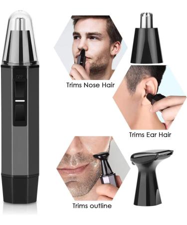 Professional Ear and Nose Hair Trimmer - Painless Battery-Operated Waterproof Clipper for Men & Women | Dual Edge Blades - Buy Online on GoSupps.com
