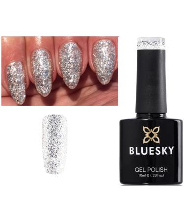 Bluesky Gel Nail Polish Silver Glitter Sparkle Aurora Christmas Color KS1050 UV LED Soak Off 10ml