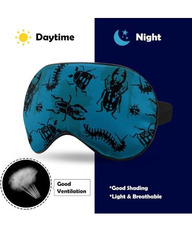 Cool Bugs Beetle Pattern Sleep Mask - Adjustable Light Blocking Eye Mask for Men & Women - Buy Online on GoSupps.com