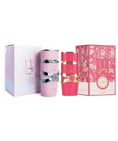 Lattafa 2 Piece Set for Women (3.4 Ounce Yara Eau De Parfum Spray + 3.4 Ounce Yara Candy Eau De Parfum Spray) Amber Wood 3.4 Fl Oz (Pack of 2) - Buy Online on GoSupps.com