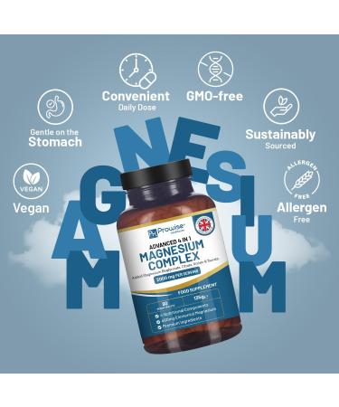 Magnesium Glycinate Complex 4 in 1-1866mg per Serving | Precise 404mg Elemental Magnesium dose | Added Magnesium Glycinate Citrate Malate & Taurate | 90 Vegan Capsules - by Prowise - Buy Online on GoSupps.com