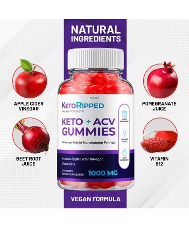 (3 Pack) Keto Ripped ACV Gummies - Advanced Formula Ripped Keto + ACV Gummies Apple Cider Vinegar Ripped ACV Gummies Dietary Supplement Reviews Extra Strength (180 Gummies) - Buy Online on GoSupps.com