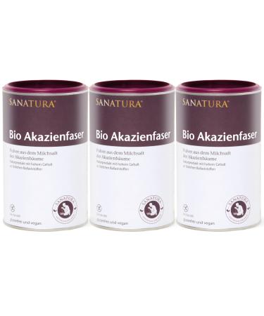 3 x 180 g of sustainable acacia fiber powder organic - 540 g - valuable fiber fiber supplier from acacia fibers - soluble fiber - vegan gluten -free and fructose -free - well tolerated
