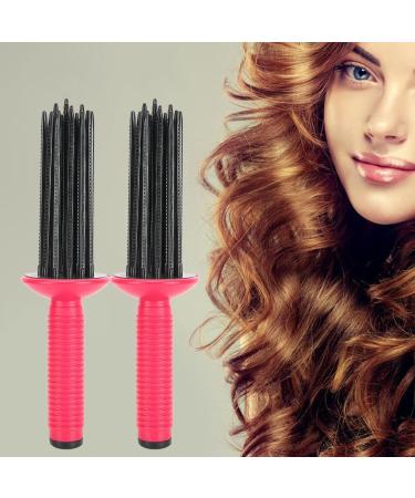Curly Hair Styler Tool Hair Roll Comb for Hair Styling Air Volume Comb 17 Teeth Anti Slip Curling Wand Heatless Curling Wand Comb Hair Dryer Accessories for Hair Curler 2pcs - Buy Online on GoSupps.com